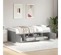 vidaXL Lit de Jour avec Tiroirs, Canapé-lit, Lit de Repos, Meuble de Salon Chambre à Coucher, Moderne, Gris Béton 90x190 cm Bois d'Ingénierie Gris G