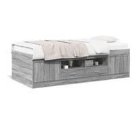 Vidaxl Lit De Jour Et Tiroirs Sonoma Gris 90x190 Cm Bois D'ingénierie Multicolore