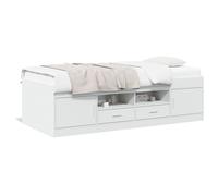 Vidaxl Lit De Jour Avec Tiroirs Sans Matelas Blanc 100x200 Cm Blanc