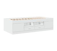 vidaXL Lit de jour – Canapé‑lit avec tiroirs, moderne blanc 90x190 cm Bois d'ingénierie