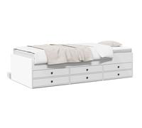 vidaXL Lit de jour avec tiroirs sans matelas blanc 90x200 cm