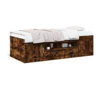Vidaxl Lit De Jour Avec Tiroirs Sans Matelas Chêne Fumé 75x190 Cm Multicolore