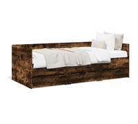 Vidaxl Lit De Jour Avec Tiroirs Sans Matelas Chêne Fumé 90x190 Cm Marron