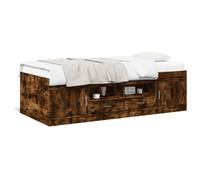 Vidaxl Lit De Jour Avec Tiroirs Sans Matelas Chêne Fumé 90x200 Cm Multicolore