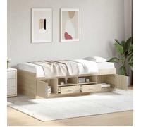 vidaXL Lit de jour 3280253 avec tiroirs sans matelas chêne sonoma 90x190 cm