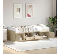 vidaXL Lit de jour 3280253 avec tiroirs sans matelas chêne sonoma 90x190 cm