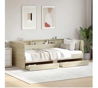 vidaXL Lit de jour 3280855 – Canapé‑lit avec tiroirs et rangement, chêne moderne