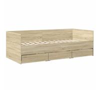 vidaXL Lit de jour avec tiroirs 90x200 cm chêne Sonoma sans matelas – Multicolore