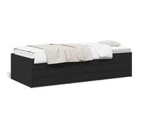 vidaXL Lit de jour avec tiroirs sans matelas noir 90x190 cm