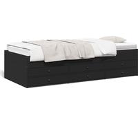 vidaXL Lit de jour avec tiroirs sans matelas noir 90x200 cm
