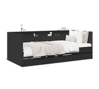 Vidaxl Lit De Jour Avec Tiroirs Sans Matelas Noir 90x200 Cm Marron