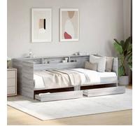 vidaXL Lit de jour 3280865 avec tiroirs sans matelas Sonoma gris 75x190 cm
