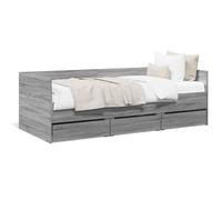 Vidaxl Lit De Jour Avec Tiroirs Sans Matelas Sonoma Gris 90x200 Cm Multicolore