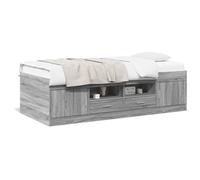 Vidaxl Lit De Jour Et Tiroirs Sonoma Gris 90x200 Cm Bois D'ingénierie Multicolore