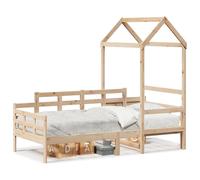 Vidaxl Lit De Jour Avec Toit 90x190 Cm Bois De Pin Massif Marron