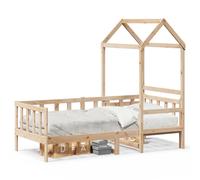Vidaxl Lit De Jour Avec Toit 90x200 Cm Bois De Pin Massif Marron