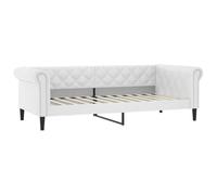 vidaXL Lit de Jour Blanc 80x200 cm Similicuir, canapé-lit, canapé-lit Confortable, canapé-lit en Similicuir, lit d'appoint, canapé-lit Simple