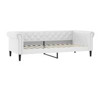 vidaXL Lit de Jour Blanc 80x200 cm Similicuir, canapé-lit, canapé-lit Confortable, canapé-lit en Similicuir, lit d'appoint, canapé-lit Simple