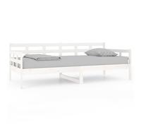 Vidaxl Lit De Jour Blanc Bois Massif De Pin 90x200 Cm Blanc