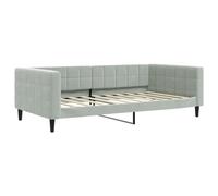 vidaXL Lit de Jour, Canapé-lit avec Dossier et Accoudoirs, Lit d'Invité, Meuble de Chambre Salon, Moderne, Gris Clair 100x190 cm Velours