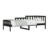 vidaXL Lit de Jour, Canapé-lit avec Rangement, Lit d'Invité, Meuble de Salon Salle de Séjour Chambre, Moderne, Noir 90x190 cm Bois de Pin Massif