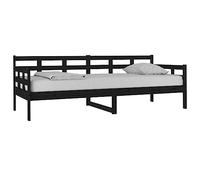 vidaXL Lit de jour Noir Bois massif de pin 80x200 cm 820366