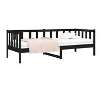 vidaXL Lit de Jour Canapé-lit Cadre de Lit d'Invité Lit d'Appoint Canapé de Salon Chambre à Coucher Noir 90x190 cm Bois de Pin Massif