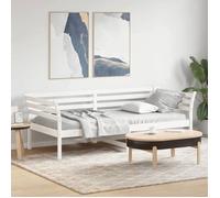 vidaXL Lit de jour sans matelas 90x200 cm Bois de pin massif Blanc