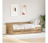 vidaXL Lit de jour Chêne artisanal Bois d'ingénierie 90 x 190 cm Durable 3333997