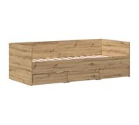 vidaXL Lit de jour Chêne artisanal Bois d'ingénierie 90 x 190 cm Durable 3333997