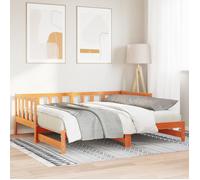 Vidaxl Lit De Jour Escamotable Sans Matelas Marron Cire 2x(90x190) Cm