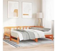Vidaxl Lit De Jour Escamotable Sans Matelas Marron Cire 2x(90x190) Cm