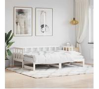 Vidaxl Lit De Jour Avec Lit Gigogne Blanc 90x190 Cm Bois De Pin Massif Blanc