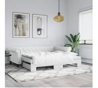 vidaXL Lit de jour et lit gigogne et matelas blanc 90x200cm similicuir 3197728