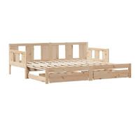 Vidaxl Lit De Jour Et Lit Gigogne Et Tiroirs 80x200 Cm Bois Pin Massif Multicolore