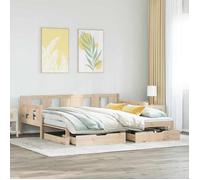 vidaXL Lit de jour 80x200 cm avec lit gigogne et tiroirs, pin massif, multicolore
