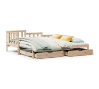 Vidaxl Lit De Jour Et Lit Gigogne Et Tiroirs 80x200 Cm Bois Pin Massif Multicolore