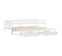 vidaXL Lit de Jour et lit gigogne et tiroirs 90x190 cm Bois pin Massif, canapé-lit, lit d'invité, lit de Jour en Bois, lit de Jour, lit d'appoint
