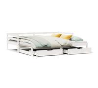 vidaXL Lit de jour et lit gigogne et tiroirs 90x190 cm bois pin massif Multicolore