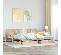 vidaXL Lit de jour et lit gigogne et tiroirs 90x200 cm bois pin massif, canapé-lit, lit d'invité, lit de jour en bois, lit 3302225