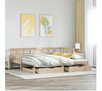 vidaXL Lit de jour et lit gigogne et tiroirs 90x200 cm bois pin massif Multicolore