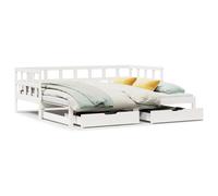 Vidaxl Lit De Jour Et Lit Gigogne Et Tiroirs 90x200 Cm Bois Pin Massif Multicolore