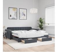 vidaXL Lit de Jour et Lit Gigogne et Tiroirs, Canapé-lit avec Rangement, Lit d'Invité, Meuble de Chambre Salon, Moderne, 3197009