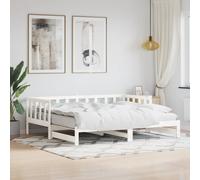 Vidaxl Lit De Jour Et Lit Gigogne Sans Matelas 80x200 Cm Bois Massif Blanc