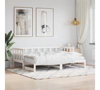 Vidaxl Lit De Jour Et Lit Gigogne Sans Matelas 80x200 Cm Bois Massif Blanc