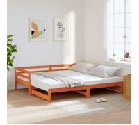 vidaXL Lit de jour avec lit gigogne 90x200 cm pin massif cire marron 347159