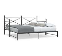 vidaXL Lit de jour et lit gigogne sans matelas noir 100x190 cm acier, canapé-lit, canapé-lit confortable, lit de jour avec 4104676