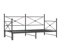 vidaXL Lit de Jour et lit gigogne sans Matelas Noir 100x190 cm Acier, canapé-lit, canapé-lit Confortable, lit de Jour avec Matelas, lit d'appoint