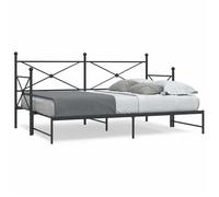 vidaXL Lit de jour et lit gigogne 4104674, acier 90x190 cm, sans matelas, noir