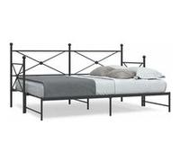 vidaXL Lit de jour et lit gigogne sans matelas noir 90x190 cm acier, canapé-lit, canapé-lit confortable, lit de jour avec 4104674 Noir